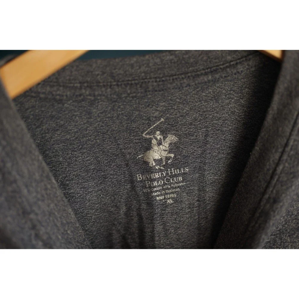 Beverly Hills Polo Club Men's T Shirt Gray SizeXL Cotton Polyester Blend